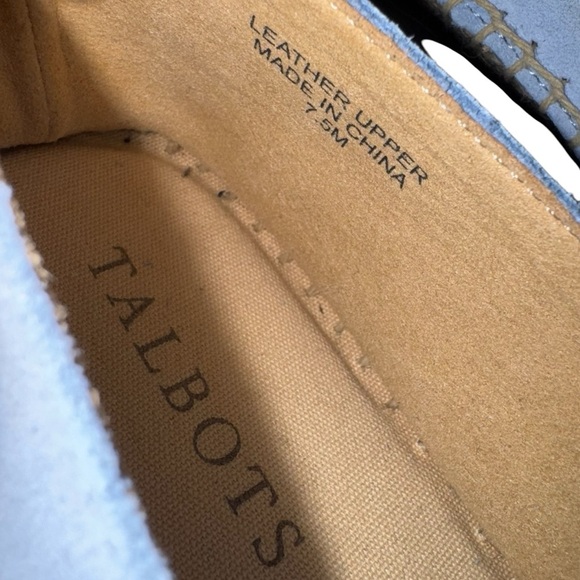 TALBOTS | NEW Izzy Espadrilles Suede Slip On Shoe Leather + Memory Foam Blue 7.5 - Picture 3 of 5